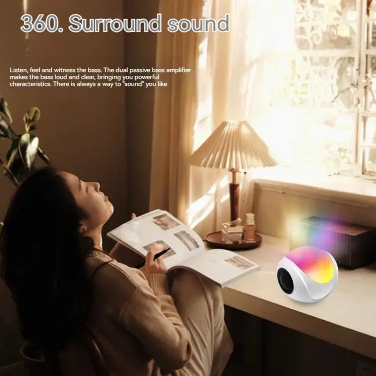 Enceinte Bluetooth mini carte TWS SY-688 avec lumière RGB colorée, SY-688 Blanc