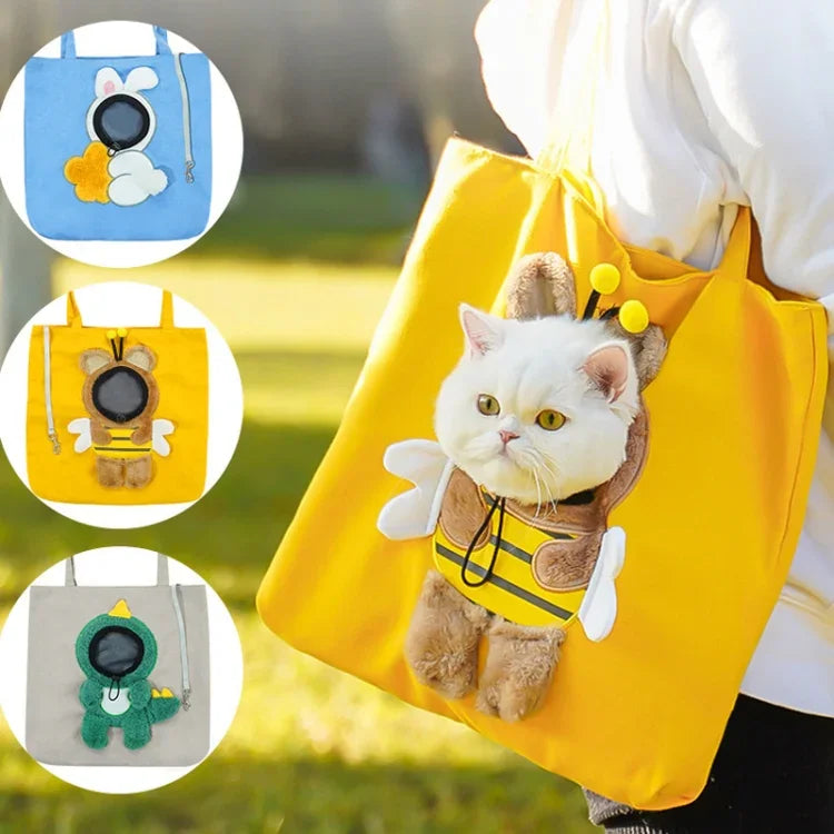 Sac bandoulière extensible pour chat et petit chien, M, L