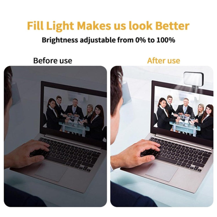 Lumière de remplissage selfie rechargeable à clipser avec 3 températures de couleur pour téléphone, ordinateur portable, tablette, réunion, 24 LED