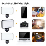 Lumière de remplissage selfie rechargeable à clipser avec 3 températures de couleur pour téléphone, ordinateur portable, tablette, réunion, 24 LED