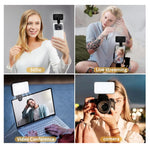 Lumière de remplissage selfie rechargeable à clipser avec 3 températures de couleur pour téléphone, ordinateur portable, tablette, réunion, 24 LED