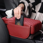 Car Armrest Box Booster Pad Widened Interior Tissue Box, Black, Volcanic Red, Mocha Brown, Beige, Black Red, Gray, Brown