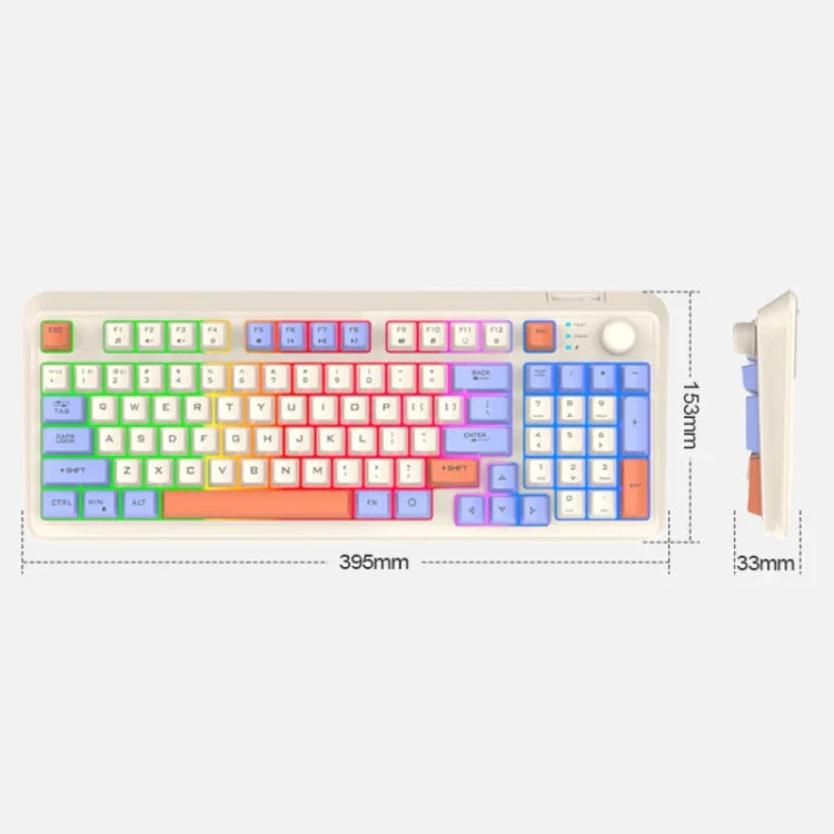 Clavier mécanique sans fil Bluetooth double mode XUNSVFOX K94 pour jeu, bureau, ordinateur portable