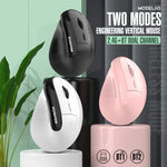 Souris verticale ergonomique sans fil rechargeable double mode XUNSVFOX H5 pour bureau professionnel