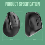 Souris verticale ergonomique sans fil rechargeable double mode XUNSVFOX H5 pour bureau professionnel