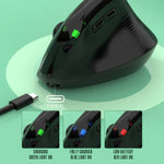 Souris verticale ergonomique sans fil rechargeable double mode XUNSVFOX H5 pour bureau professionnel