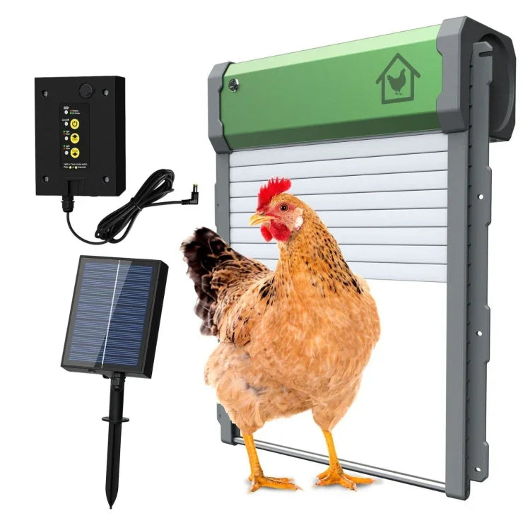 Porte de poulailler automatique à énergie solaire 4 modes, avec télécommande, Solaire
