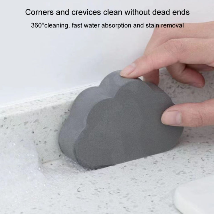 Brosse de nettoyage nuages en éponge absorbante pour lavabo de salle de bain anti-calcaire, gris