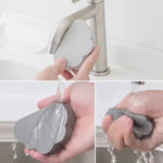 Brosse de nettoyage nuages en éponge absorbante pour lavabo de salle de bain anti-calcaire, gris