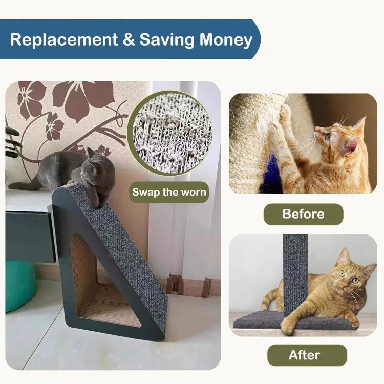 Trimmable Self-Adhesive Cat Scratching Mat DIY Climbing Cat Scratcher, 30 x 100cm, 40 x 100cm, 60 x 100cm