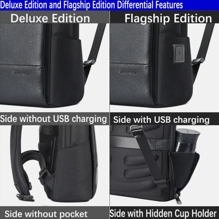 Sac à dos d'affaires Bopai en cuir pleine fleur, étanche et léger pour navetteur, 61-122731, 61-122721