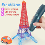 Stylo d'impression graffiti sans fil USB basse température pour enfants, kit de stylo de peinture 3D DIY