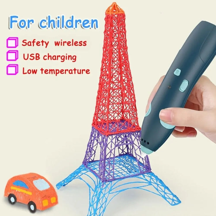 Stylo d'impression graffiti sans fil USB basse température pour enfants, kit de stylo de peinture 3D DIY