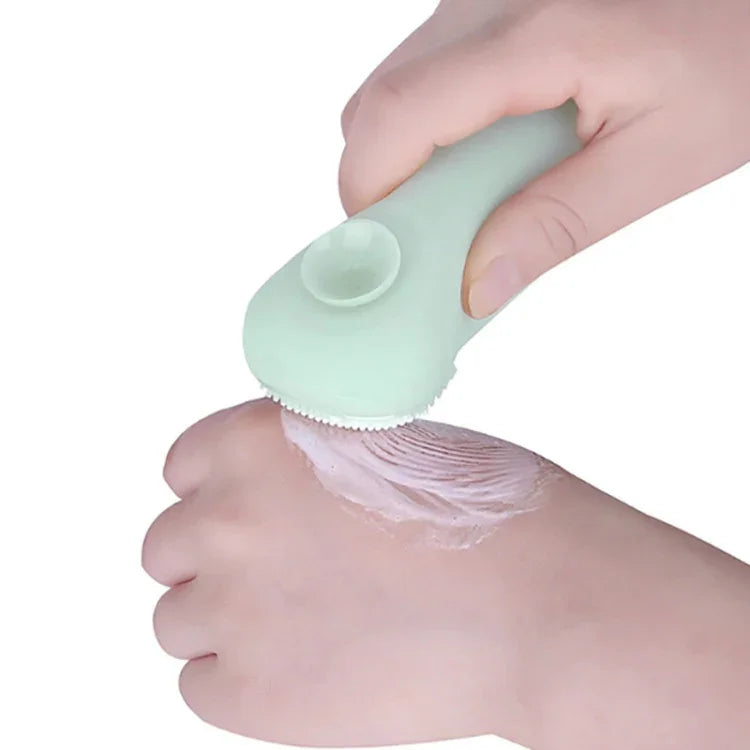 Bouteille de voyage portable de 60 ml à ventouse en silicone avec brosse, bleue, verte, rose