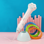 Stylo d'impression 3D Griffe de chat, rechargeable par USB, basse température, pour enfants, graffiti 3D, Vert menthe, Rose Sakura