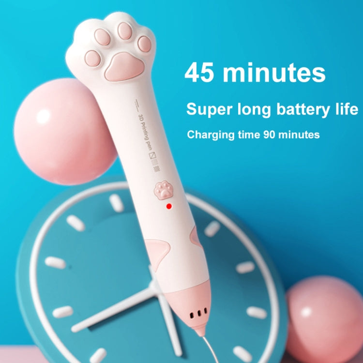 Stylo d'impression 3D Griffe de chat, rechargeable par USB, basse température, pour enfants, graffiti 3D, Vert menthe, Rose Sakura