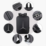 Sac à dos d'affaires sportif multifonction étanche pour ordinateur portable avec port USB, 15 pouces, 17 pouces