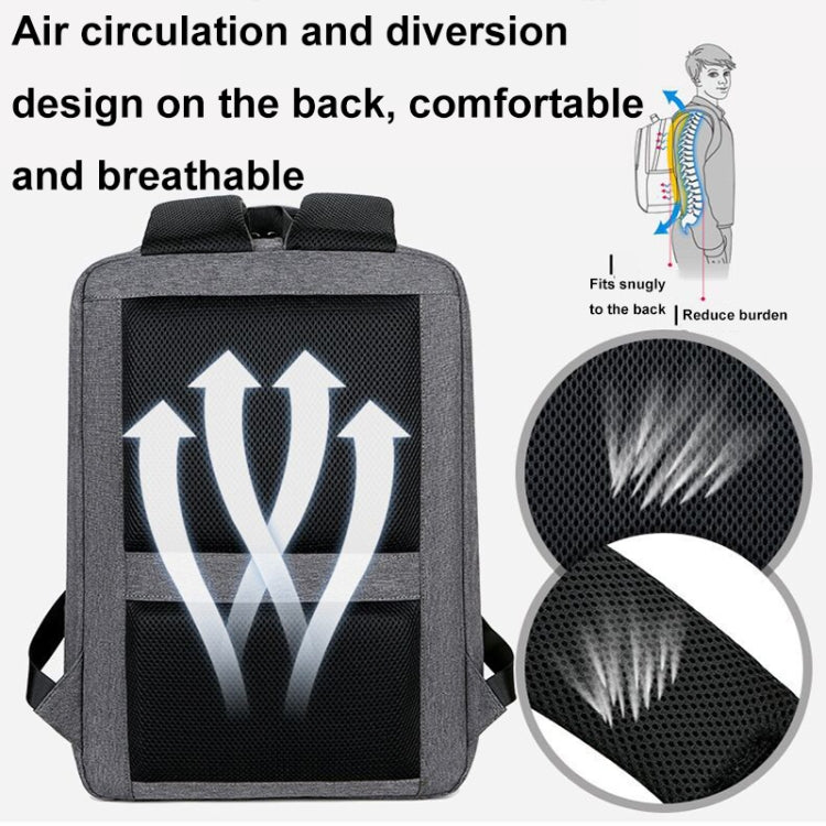 Sac à dos d'affaires sportif multifonction étanche pour ordinateur portable avec port USB, 15 pouces, 17 pouces