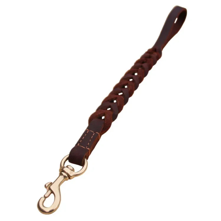 Laisse courte en cuir pour animaux, chaîne de traction pour chien, 1,8x50cm