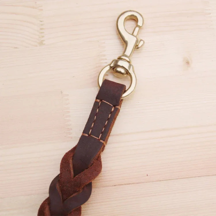 Laisse courte en cuir pour animaux, chaîne de traction pour chien, 1,8x50cm