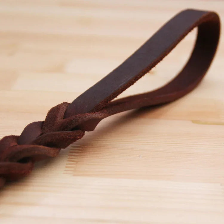 Laisse courte en cuir pour animaux, chaîne de traction pour chien, 1,8x50cm