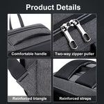 Sac à dos antivol à grande capacité avec serrure à code et port USB, 16 pouces