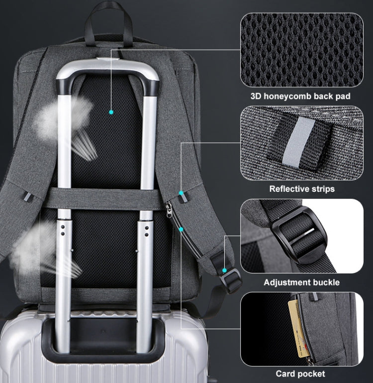 Sac à dos antivol à grande capacité avec serrure à code et port USB, 16 pouces