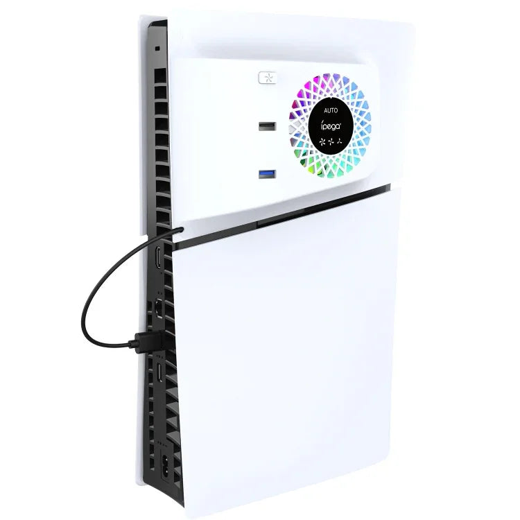 Cache de ventilateur de refroidissement à contrôle de température ipega PG-P5S019 + hub USB avec lumières RGB, ipega PG-P5S019