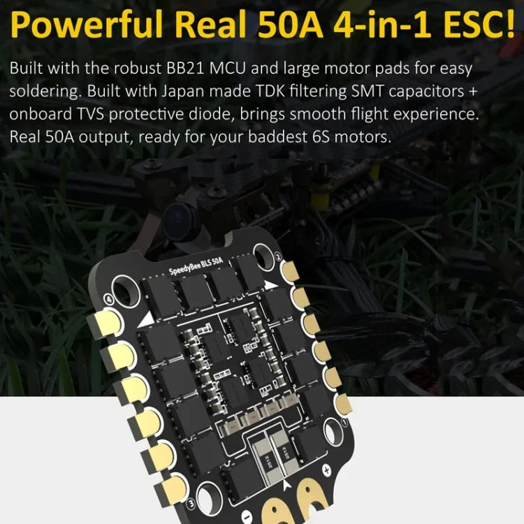 Baromètre Lipo 3-6S pour drone RC, ESC 4-en-1 SpeedyBee BLS 50A