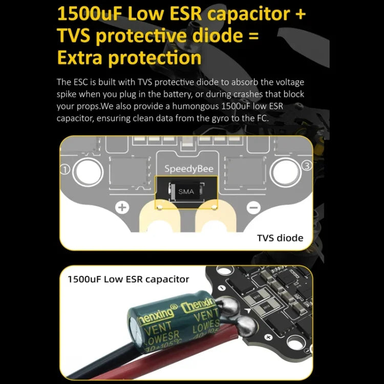 Baromètre Lipo 3-6S pour drone RC, ESC 4-en-1 SpeedyBee BLS 50A
