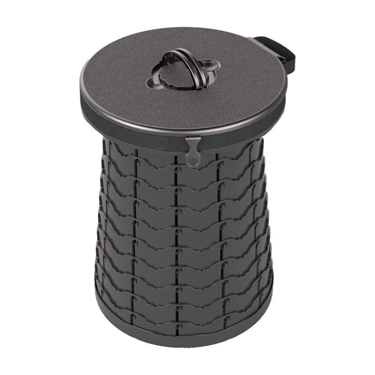 Toilette portable escamotable multifonctionnelle d'extérieur en voiture, tabouret pliant épaissi, 50cm (Noir)