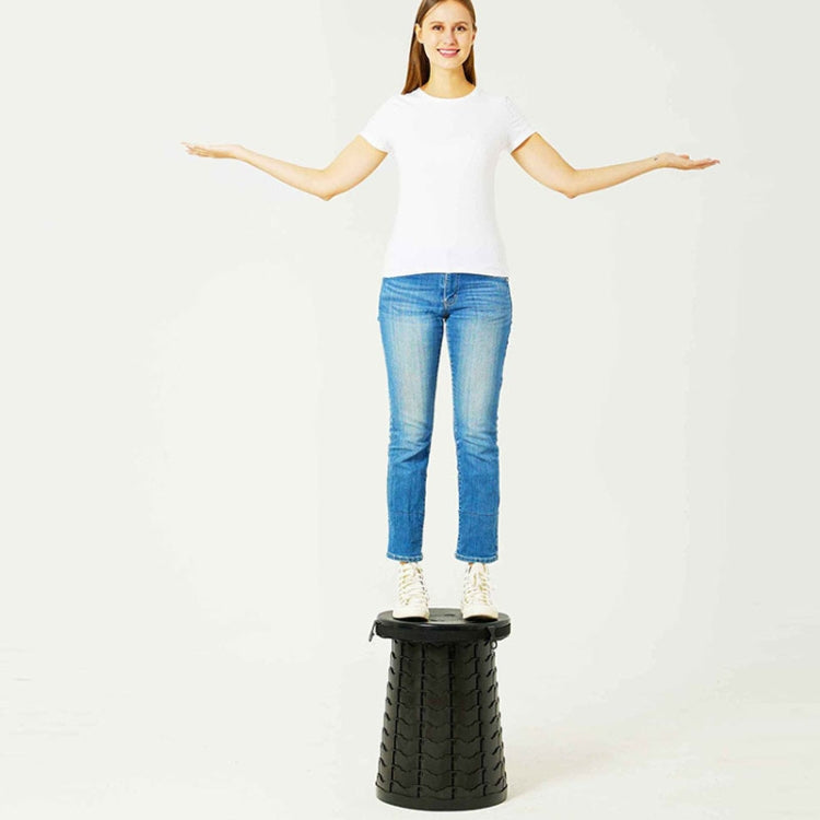 Toilette portable escamotable multifonctionnelle d'extérieur en voiture, tabouret pliant épaissi, 50cm (Noir)