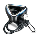 Sonnette universelle pour VTT N+1, sonnette triangulaire en cuivre, anneau clip noir, anneau clip argent, bande en caoutchouc noire, bande en caoutchouc argent