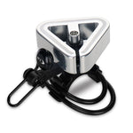 Sonnette universelle pour VTT N+1, sonnette triangulaire en cuivre, anneau clip noir, anneau clip argent, bande en caoutchouc noire, bande en caoutchouc argent