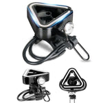 Sonnette universelle pour VTT N+1, sonnette triangulaire en cuivre, anneau clip noir, anneau clip argent, bande en caoutchouc noire, bande en caoutchouc argent