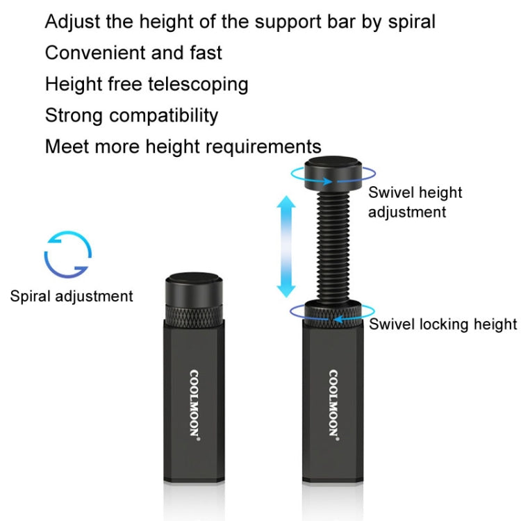Support carte graphique COOLMOON Support vertical pour ordinateur de bureau Support supérieur à vis tige télescopique, 2,8-5cm (noir), 2,8-5cm (argent), 5-8cm (noir), 5-8cm (argent), 7,5-12cm (noir), 7,5-12cm (argent)