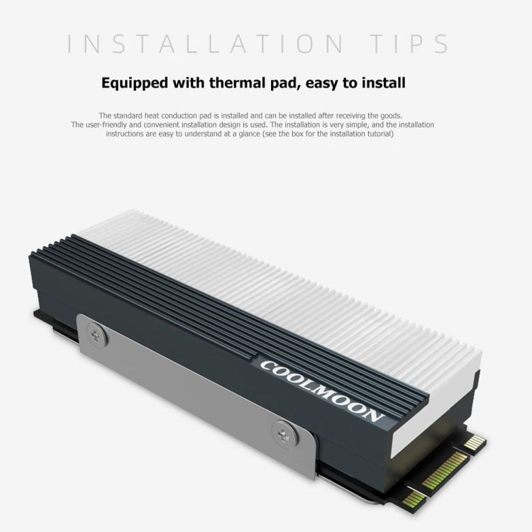 Refroidisseur COOLMOON CM-M2A pour disque SSD M.2 2280 dissipateur thermique 5V ARGB, CM-M2A