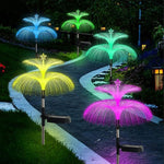 Lampes méduses à fibre optique solaire LED extérieures étanches Décoration de jardin Lumière d'ambiance, étoiles (tube en acier inoxydable), étoiles (tube transparent)