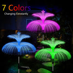 Lampes méduses à fibre optique solaire LED extérieures étanches Décoration de jardin Lumière d'ambiance, étoiles (tube en acier inoxydable), étoiles (tube transparent)