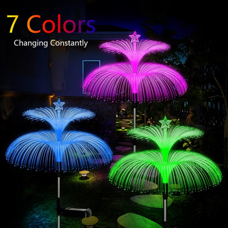 Lampes méduses à fibre optique solaire LED extérieures étanches Décoration de jardin Lumière d'ambiance, étoiles (tube en acier inoxydable), étoiles (tube transparent)