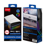 Pour Sony PS5 Slim Support Horizontal RVB Hôte IPEGA PG-P5S021 avec 4 Hubs USB, Blanc