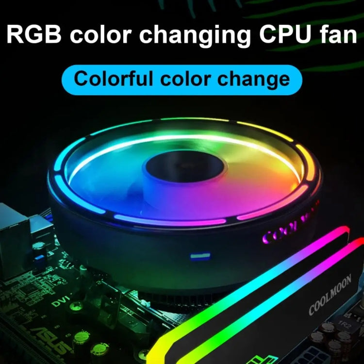 Refroidisseur CPU COOLMOON pour ordinateur de bureau avec changement automatique de couleur, ventilateur de refroidissement silencieux multi-plateforme, CM-BF-RGB