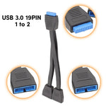 Câble d'extension USB3.0 19 broches pour carte mère d'ordinateur, 21cm 19 broches