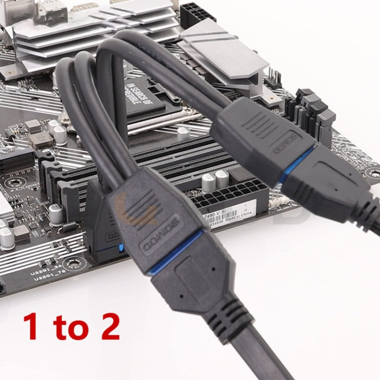 Câble d'extension USB3.0 19 broches pour carte mère d'ordinateur, 21cm 19 broches