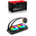 Refroidisseur CPU à eau intégré COOLMOON CM-YM-240T édition lentille numérique ARGB avec affichage de température, ventilateur CPU, CM-YM-240T