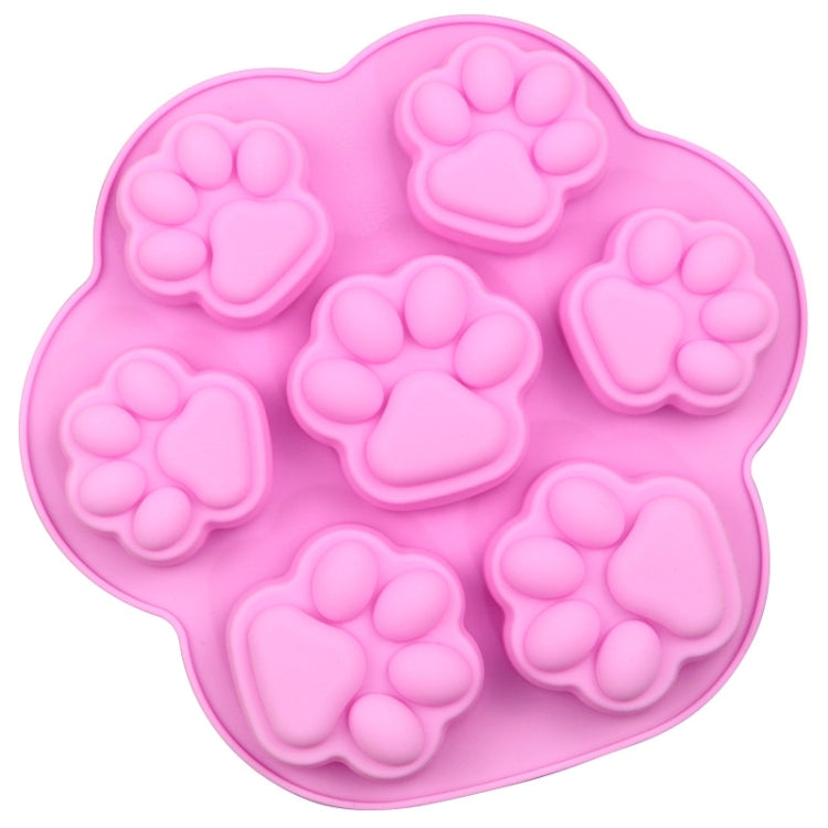 7 cavités Petites et Grandes Empreintes de Patte de Chat Moule à Gâteau en Silicone Dessin Animé DIY Savons Faits à la Main Huile Essentielle, Rose, Bleu Clair