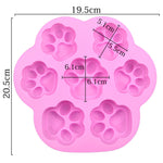 7 cavités Petites et Grandes Empreintes de Patte de Chat Moule à Gâteau en Silicone Dessin Animé DIY Savons Faits à la Main Huile Essentielle, Rose, Bleu Clair
