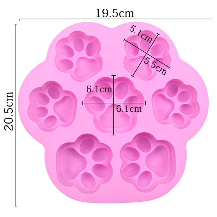 7 cavités Petites et Grandes Empreintes de Patte de Chat Moule à Gâteau en Silicone Dessin Animé DIY Savons Faits à la Main Huile Essentielle, Rose, Bleu Clair