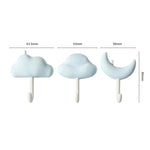 Lot de 3 crochets muraux pour dortoir, sans perçage, adhésifs, non marquants