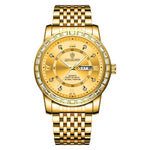 BINBOND B2202 Diamond Dual-calendar Luminous Quartz Watch, Inter-gold-Blue, Inter-gold-Green, Inter-gold-Black, Inter-gold-White, Full-gold-Gold, Full-gold-Black, White Steel-Blue, White Steel-Black